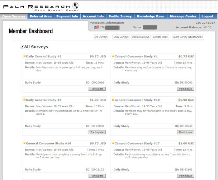 Palm Research Member Dashboard