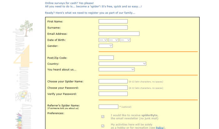 Signing Up For SpiderMatrix