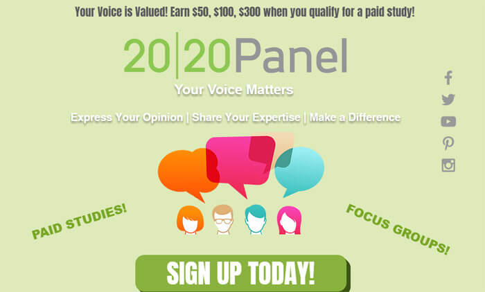 2020 Panel Sign Up Page