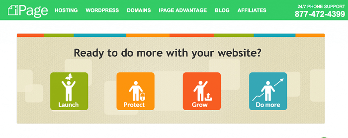iPage website home page screenshot