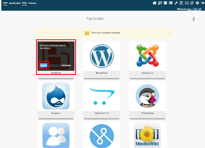 Web Hosting Hub offers one-click installs