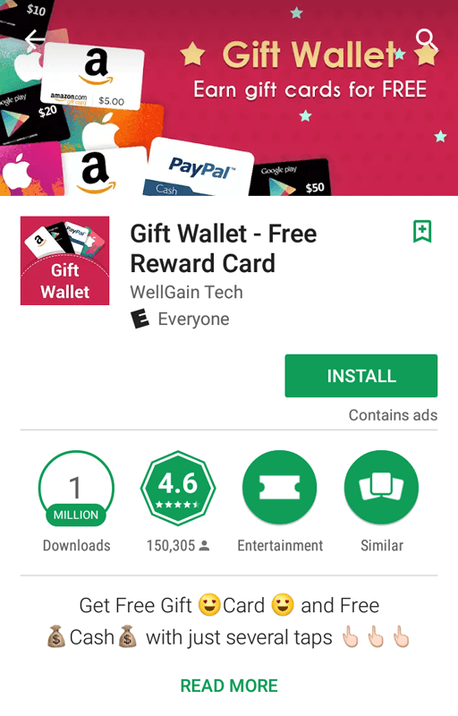 Gift Wallet App Screen