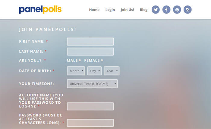 Signing Up For PanelPolls