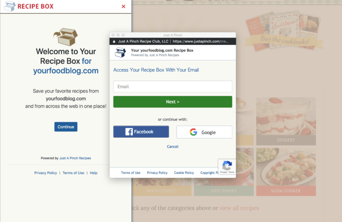 RecipeBox Screenshot | One More Cup of Coffee RecipeBox Screenshot