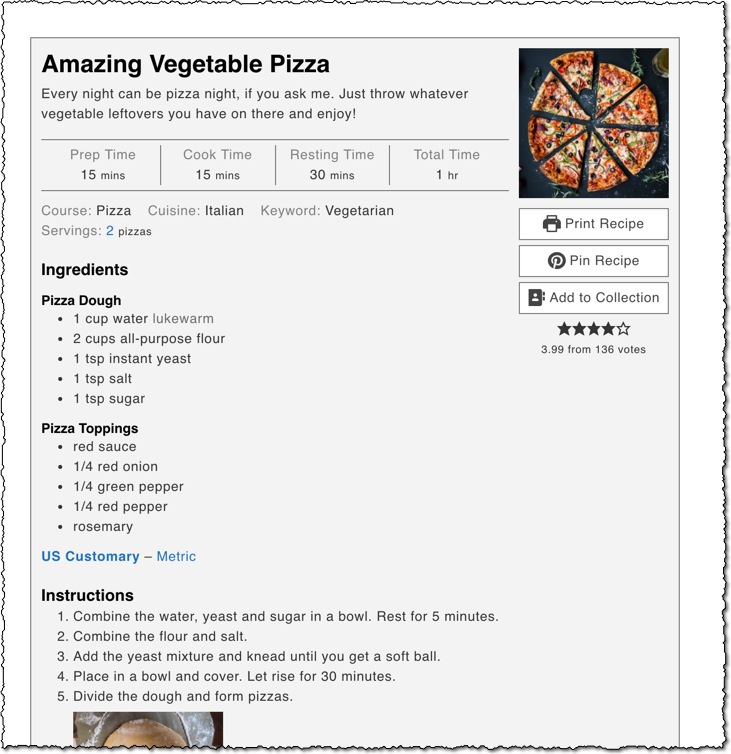 wp recipe maker plugin screenshot | One More Cup of Coffee wp recipe maker plugin screenshot