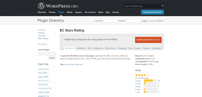 The plugin directory on the WordPress website.