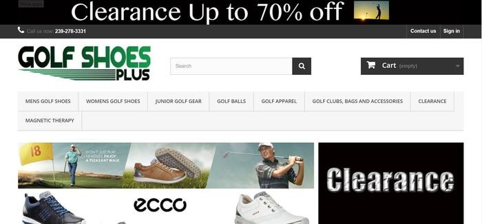 screenshot of the affiliate sign up page for Golf Shoes Plus