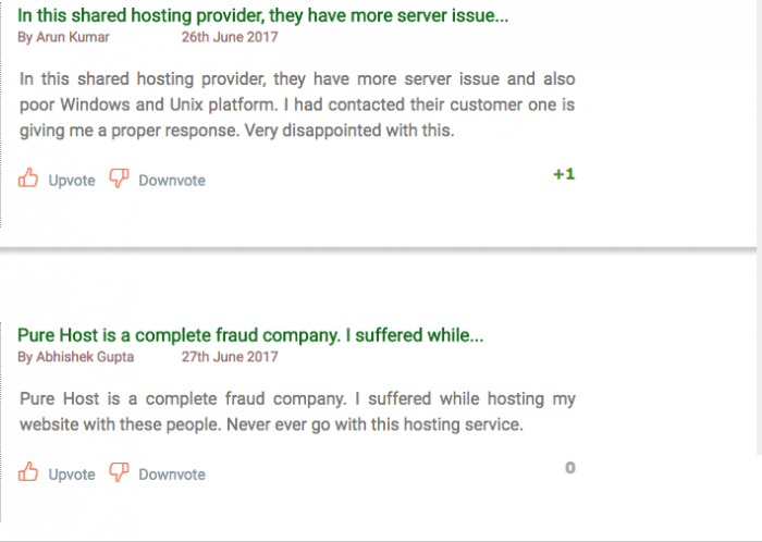 Bad reviews left from 2017 June