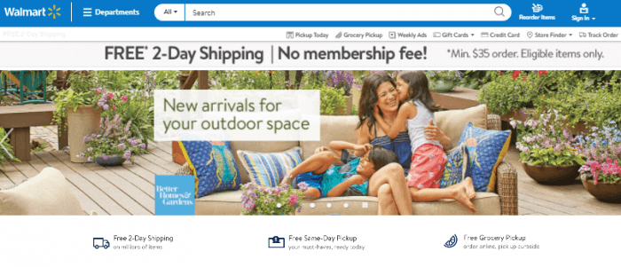 Screenshot Of Walmart.com Where you can sign up to the affiliate program for free