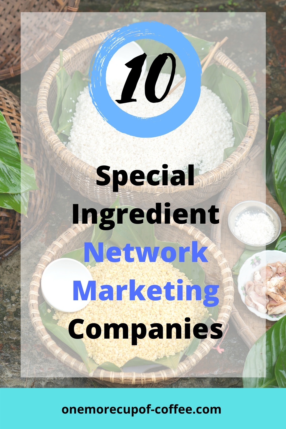 Baskets filled with ingredients to represent special ingredient network marketing companies