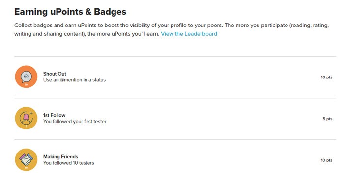 Earning Badges On UTest