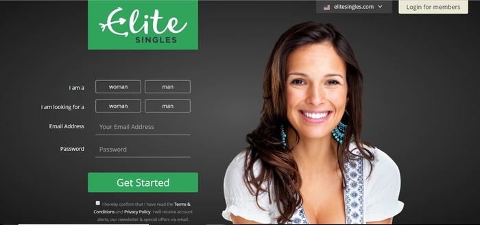 screenshot of the affiliate sign up page for EliteSingles