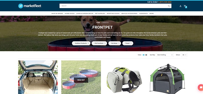 screenshot of Frontpet Affiliate Program page