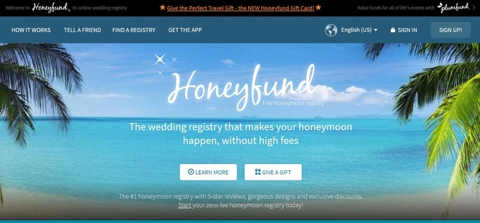 screenshot of the affiliate sign up page for Honeyfund