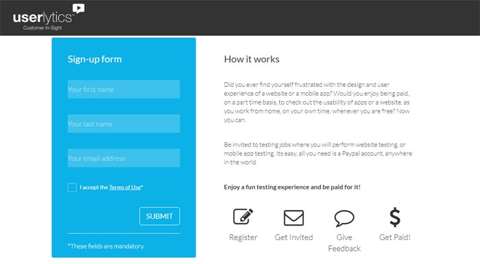 Tester Information On Userlytics