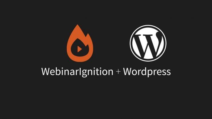 Ignition | One More Cup of Coffee The logos of WebinarIgnition and WordPress next to each other.