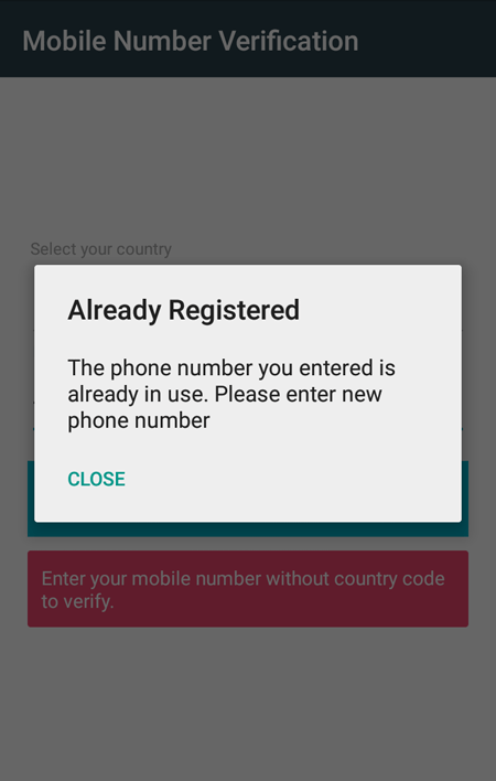 My Phone Number Was Already Registered