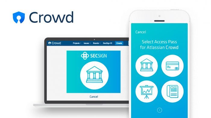 SecSign | One More Cup of Coffee A SecSign page opened on a laptop screen and the SecSign app shown on a mobile screen. The mobile app shows the available authentication options to be chosen from.