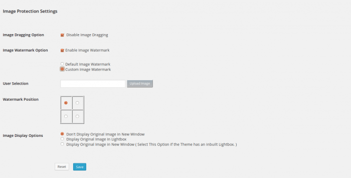 Smart Content Protection | One More Cup of Coffee The plugin's image protection settings where you get to decide what levels of protection are to be applied to the images on your website.