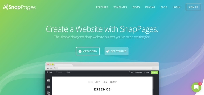 screenshot of the affiliate sign up page for SnapPages