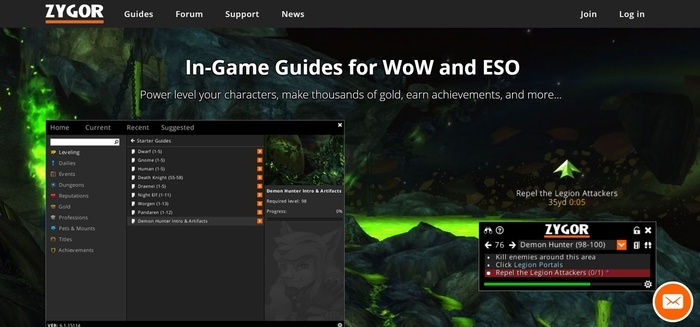 screenshot of the affiliate sign up page for Zygor Guides