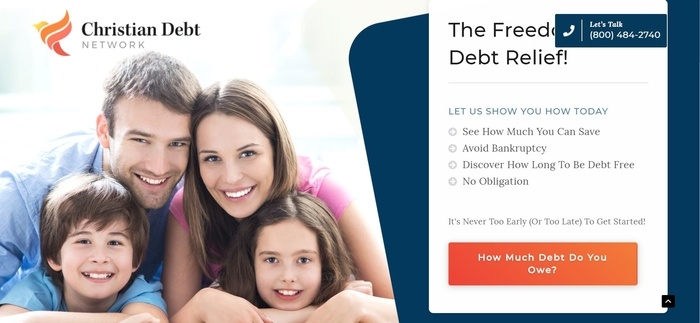 screenshot of the affiliate sign up page for Christian Debt Network