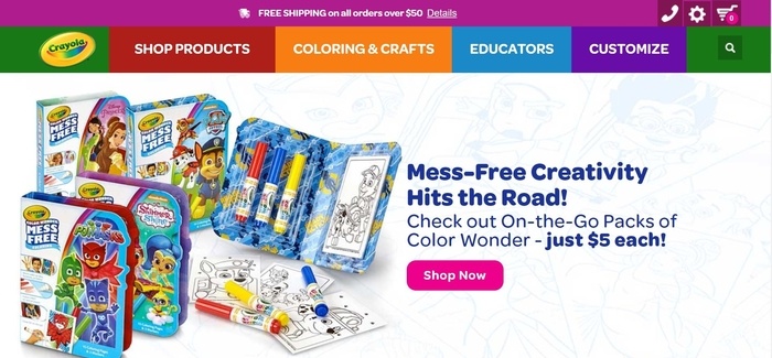 screenshot of the affiliate sign up page for Crayola