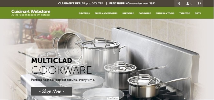 screenshot of the affiliate sign up page for Cuisinart Webstore