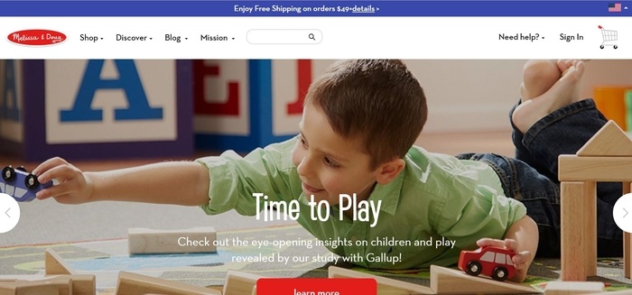 screenshot of the affiliate sign up page for Melissa and Doug