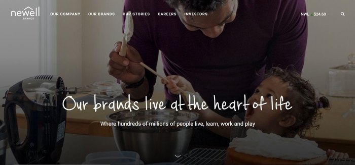 screenshot of the affiliate sign up page for Newell Brands