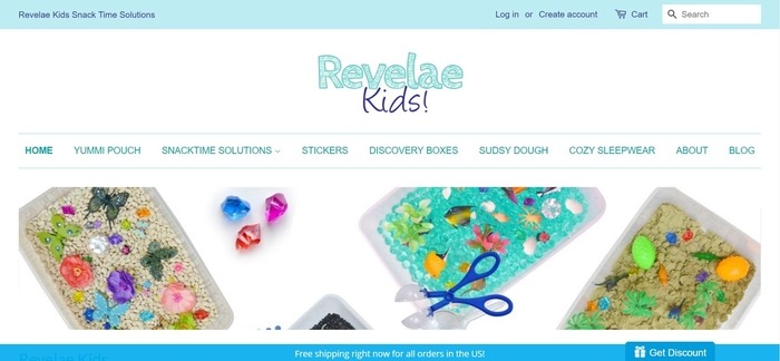 screenshot of the affiliate sign up page for Revelae Kids