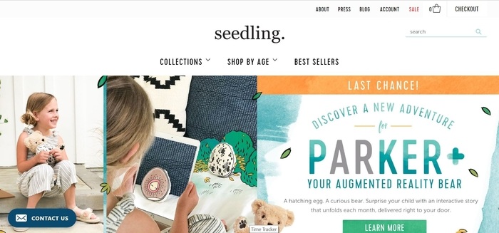 screenshot of the affiliate sign up page for Seedling