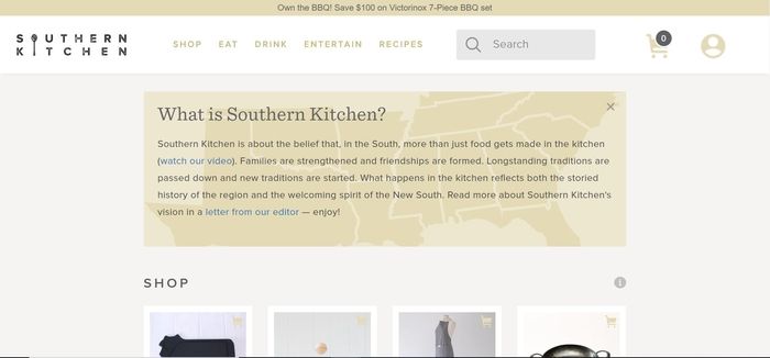 screenshot of the affiliate sign up page for Southern Kitchen