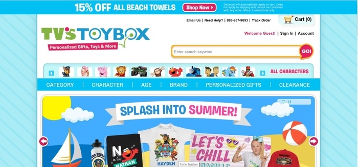 screenshot of the affiliate sign up page for TV's Toy Box