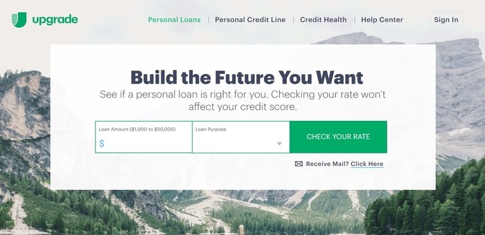 screenshot of the affiliate sign up page for Upgrade