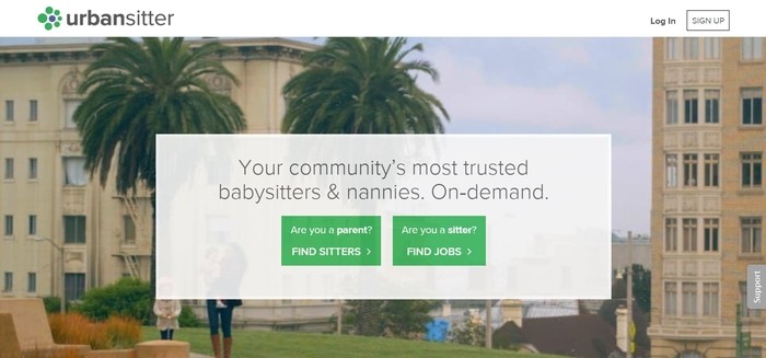 screenshot of the affiliate sign up page for UrbanSitter