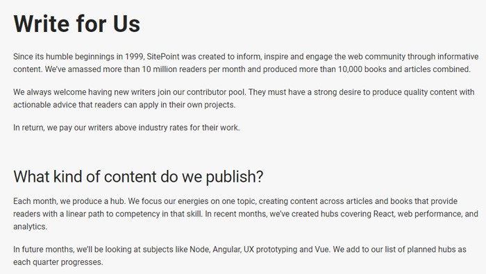 Write For SitePoint