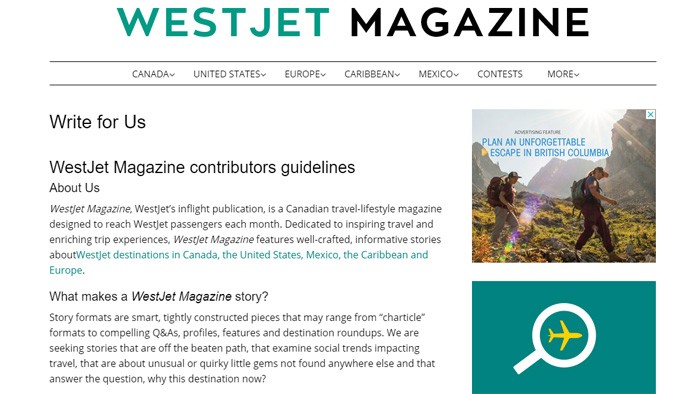 Write For WestJet