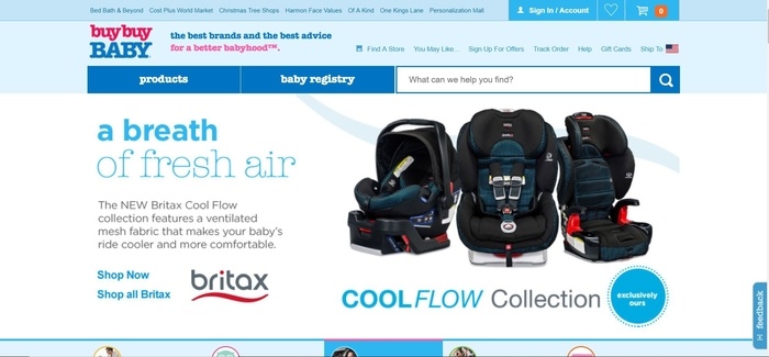 screenshot of the affiliate sign up page for buybuy Baby