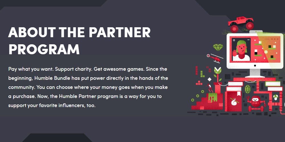 humble bundle affiliate program sign up page