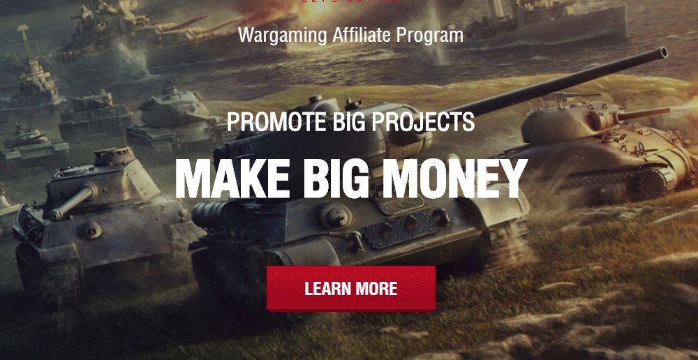 wargaming affiliate sign up page