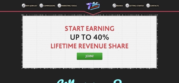 screenshot of the affiliate sign up page for 7Bit Partners