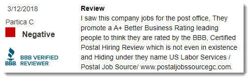 BBB Review for Postal Jobs Source