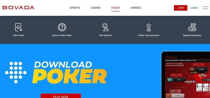 screenshot of the affiliate sign up page for Bovada.lv Poker