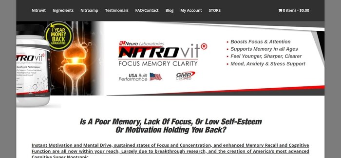 screenshot of the affiliate sign up page for NITROvit