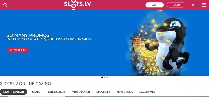 screenshot of the affiliate sign up page for Slots.lv