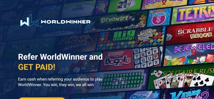 screenshot of the affiliate sign up page for WorldWinner