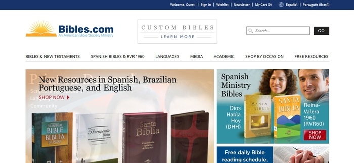 screenshot of the affiliate sign up page for American Bible Society