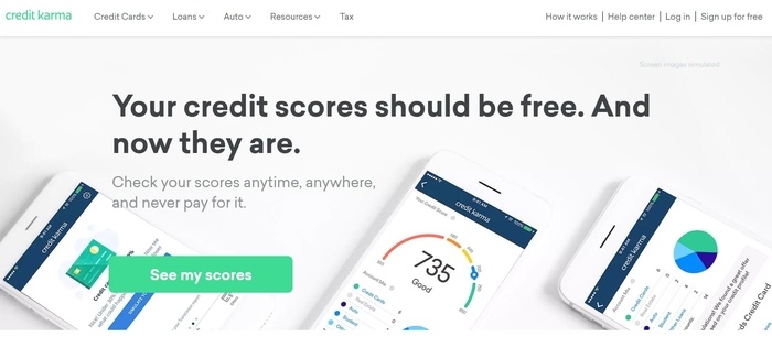 screenshot of the affiliate sign up page for Credit Karma