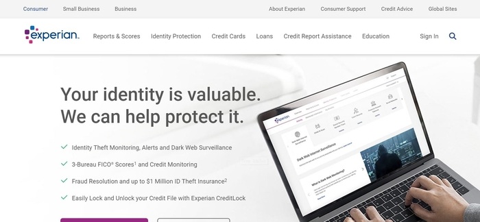 screenshot of the affiliate sign up page for Credit.com